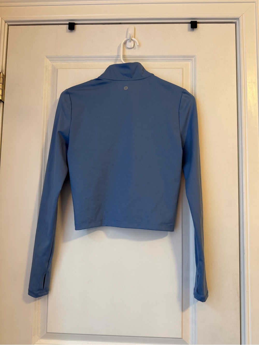 Women's slightly cropped Light Blue Active Full-Zip Jacket - Picture 2 of 4